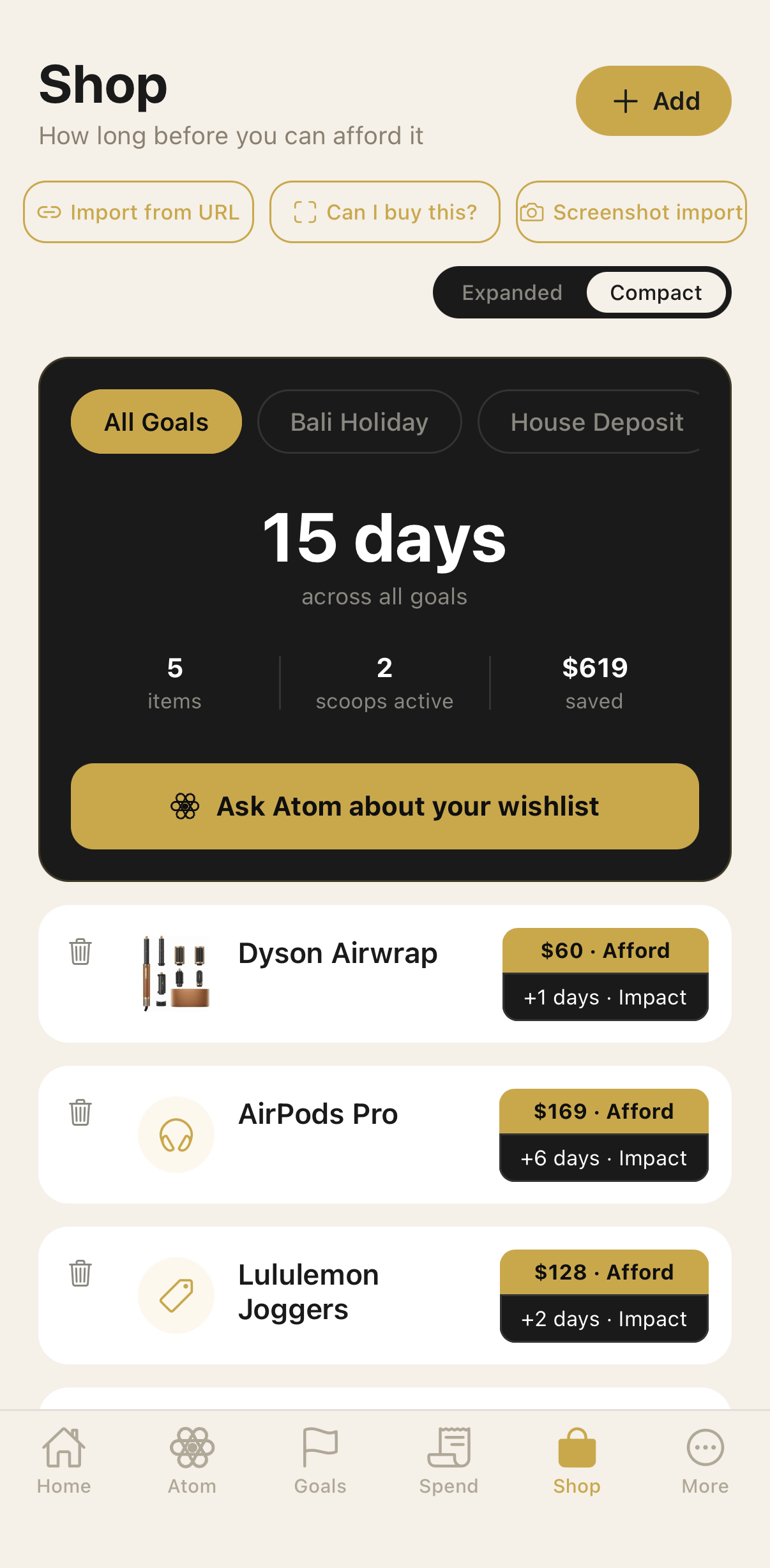 Au Shop screen